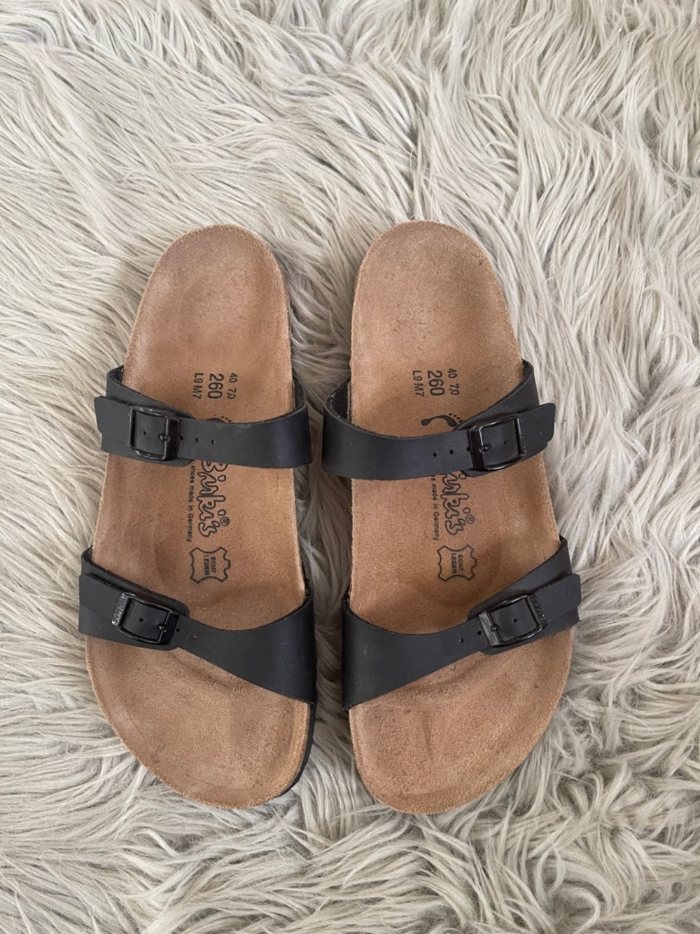 Birki’s Black Two-Strap Women’s Sandals - Picture 2 of 3